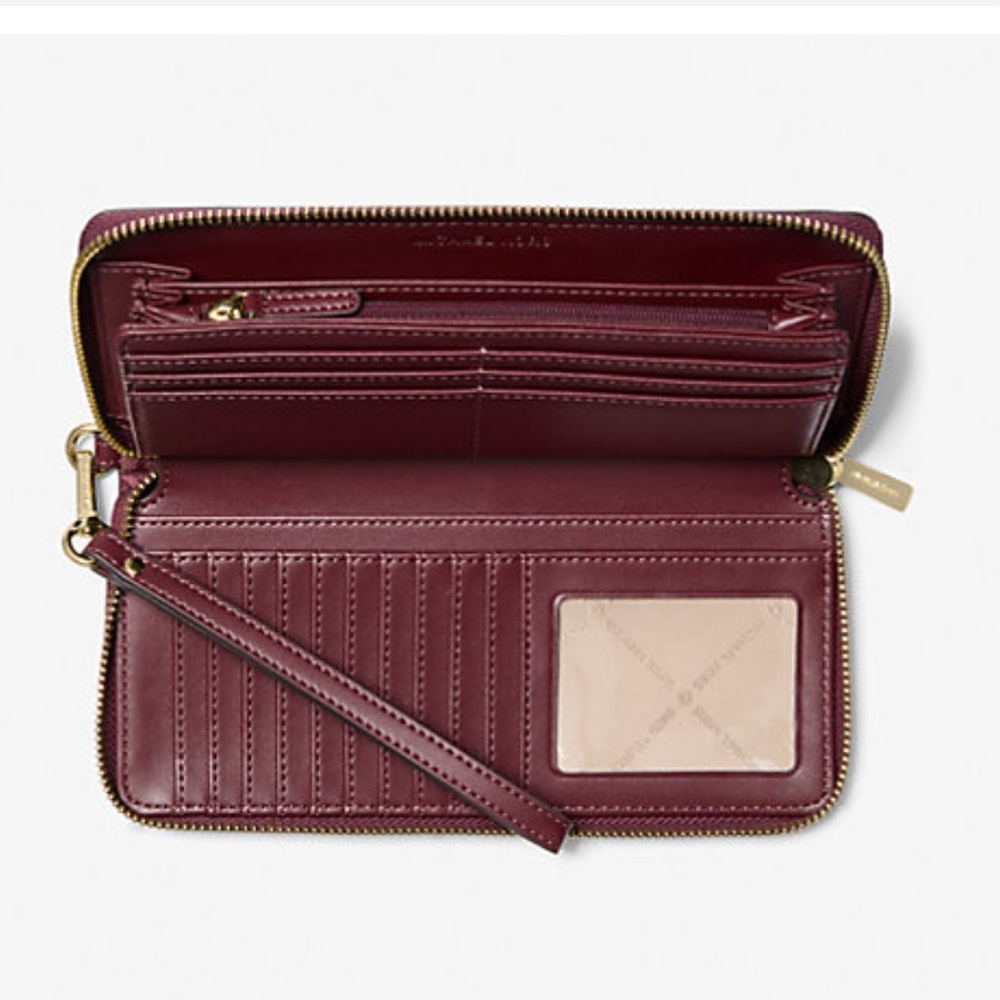 Michael Kors Jet Set Travel Large Signature Logo and Metallic Continental Wallet - Picture 2 of 16